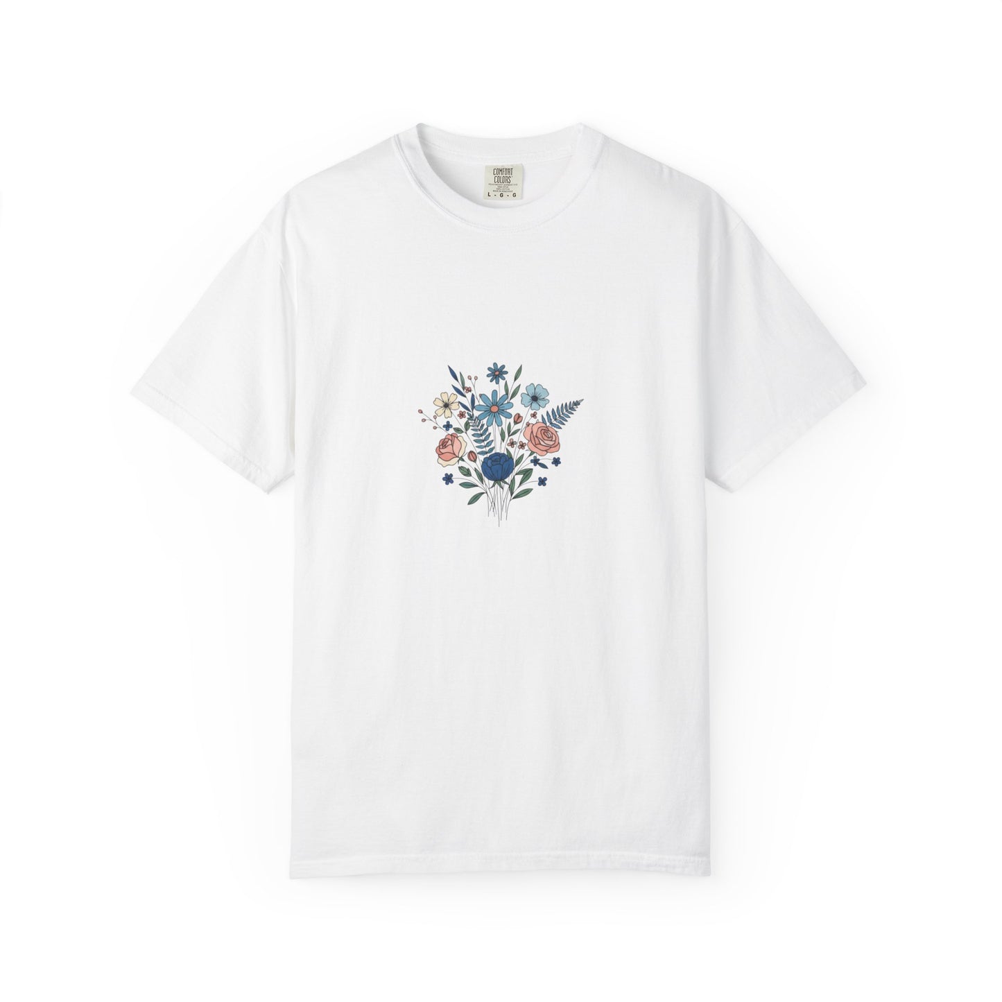 Wildflower Bouquet T-Shirt | Centered Floral Illustration, Daisies & Roses