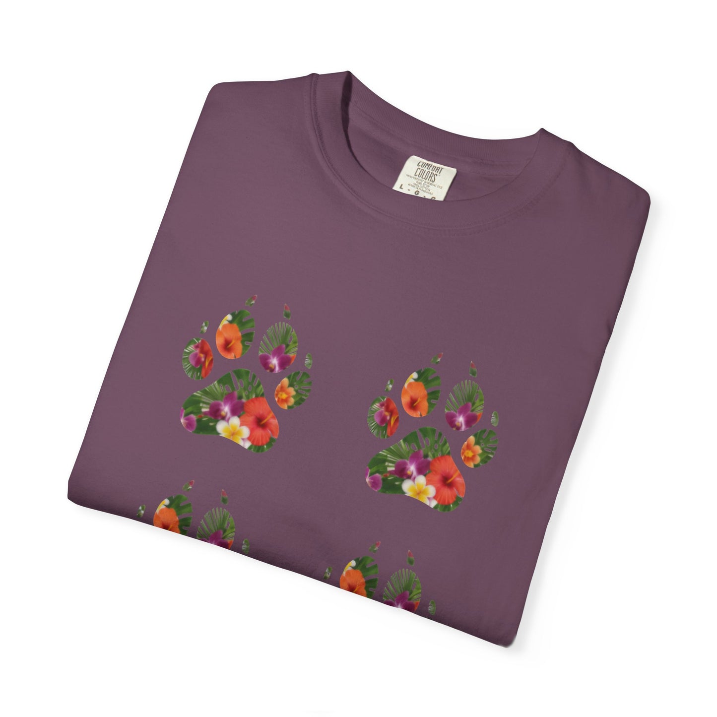 Floral Puppy Paws T-shirt | Dog Lover Tee