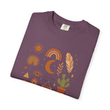 Boho Icons Mosaic T-Shirt | Crescent Moon Cactus Rainbows