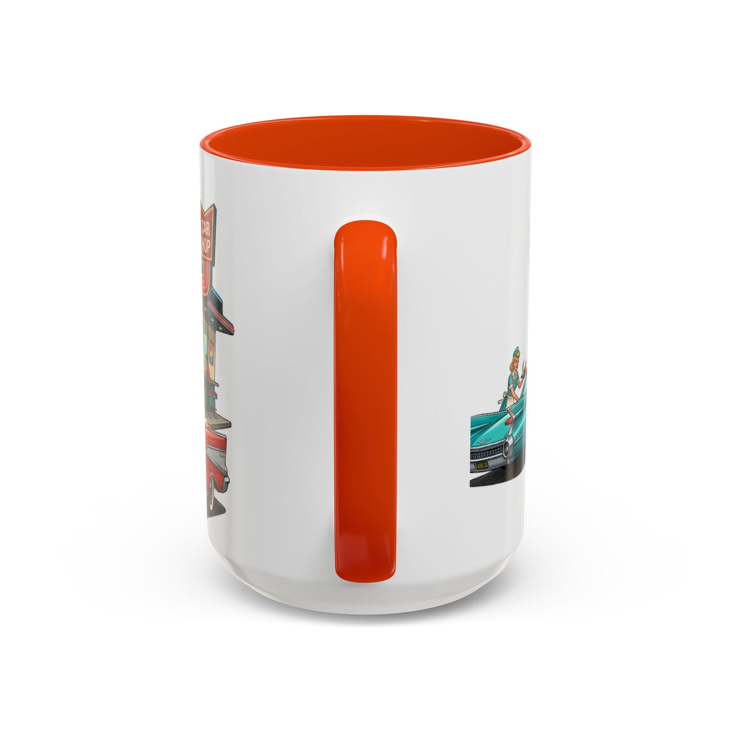 1950s Diner Scene Mug | Retro Car Hop Coffee Cup