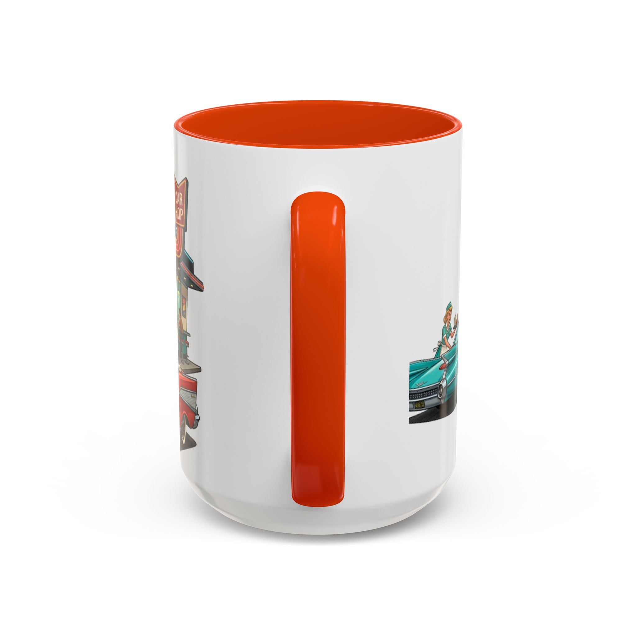 1950s Diner Scene Mug | Retro Car Hop Coffee Cup