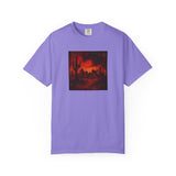 Red Desert Sunset T-shirt | Cactus Landscape, Moody Western Scene