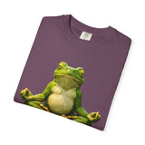 Meditating Frog T-shirt | Zen Yoga Frog Illustration, Relaxation Tee