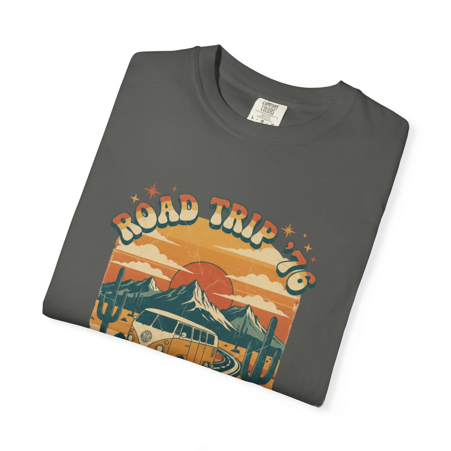 Road Trip '76 T-shirt | Vintage Camper Van Sunset Graphic