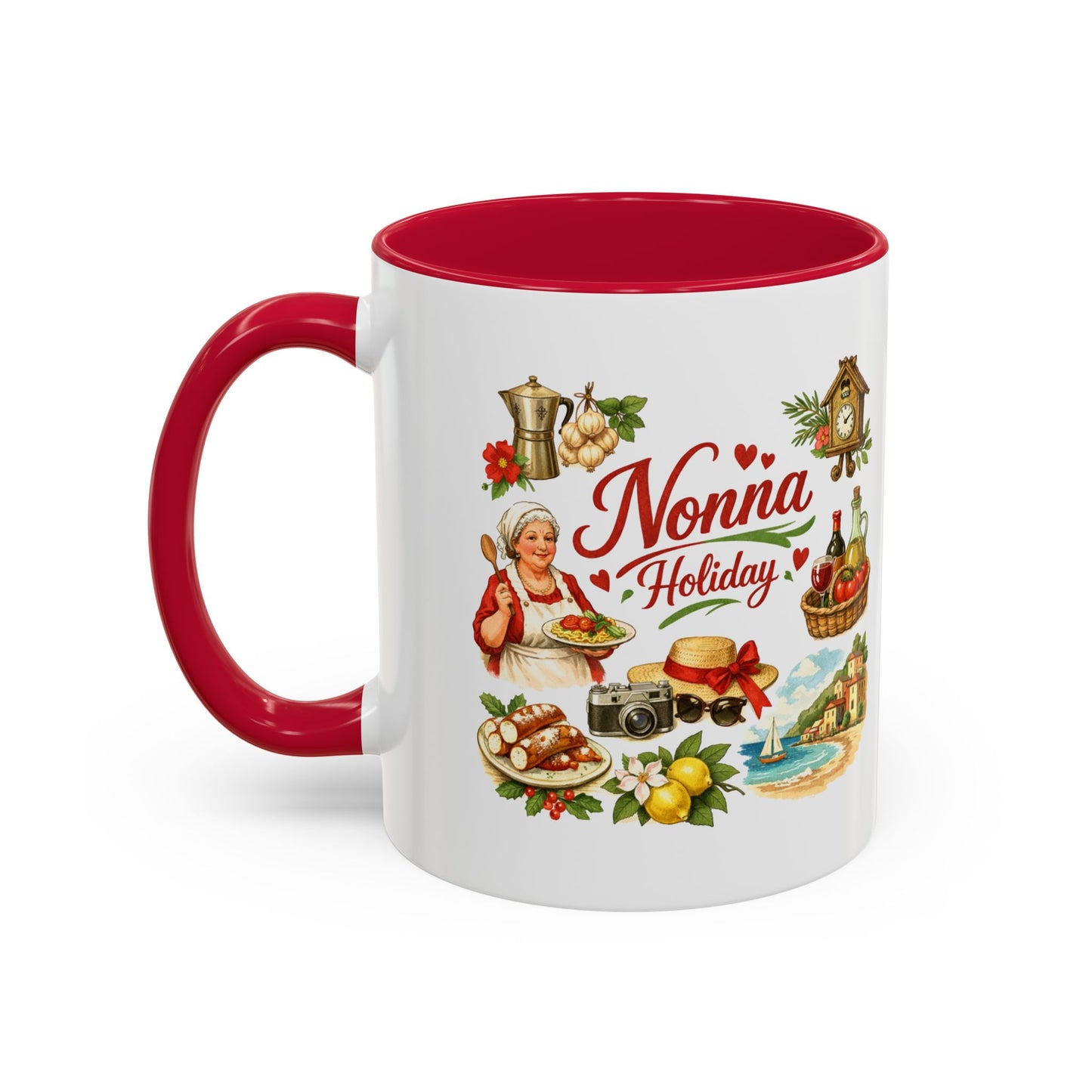 Nonna Holiday mug | Italian grandma kitchen design, vintage food icons