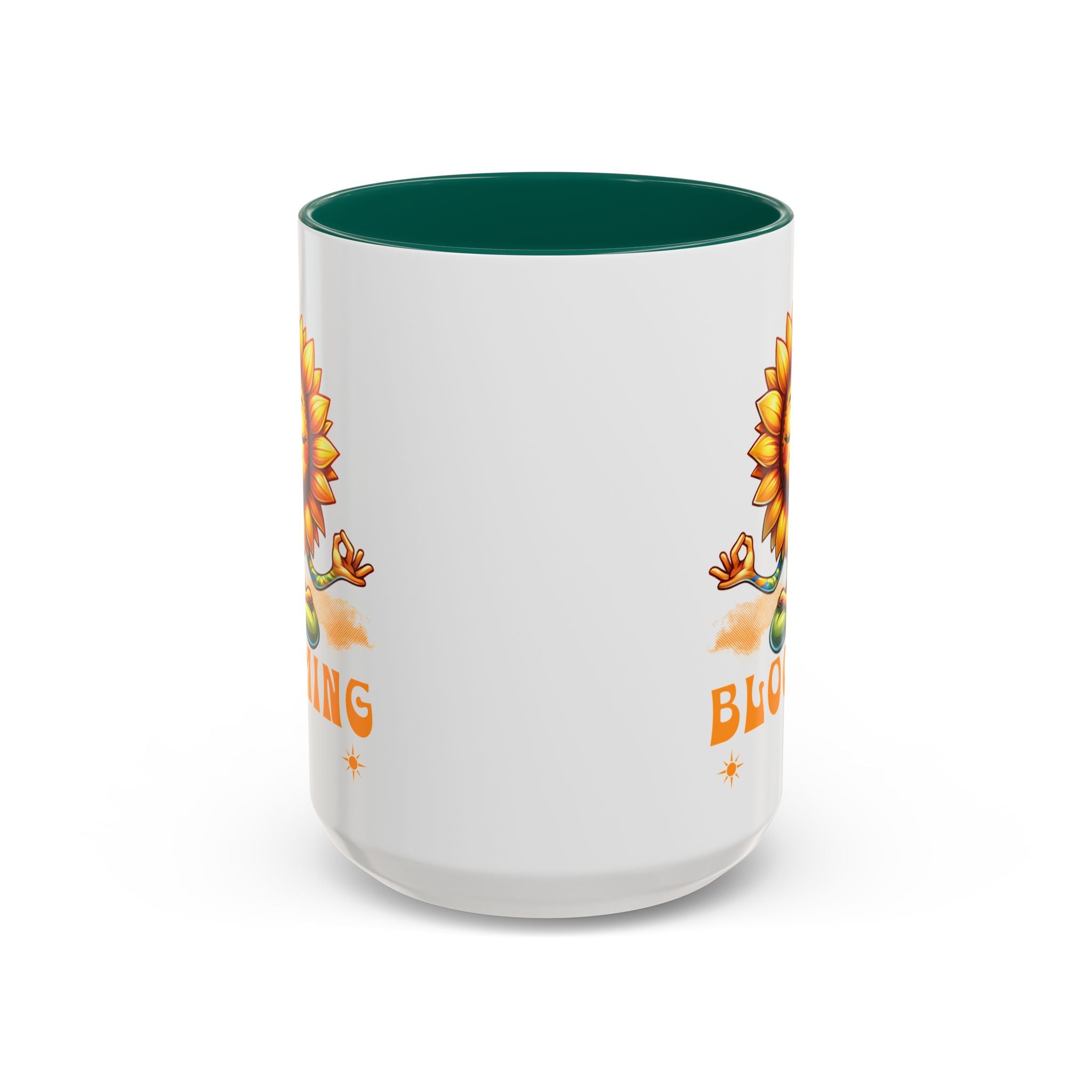 Blooming Sunflower Mug | Yoga Meditating Sunflower Ceramic Mug