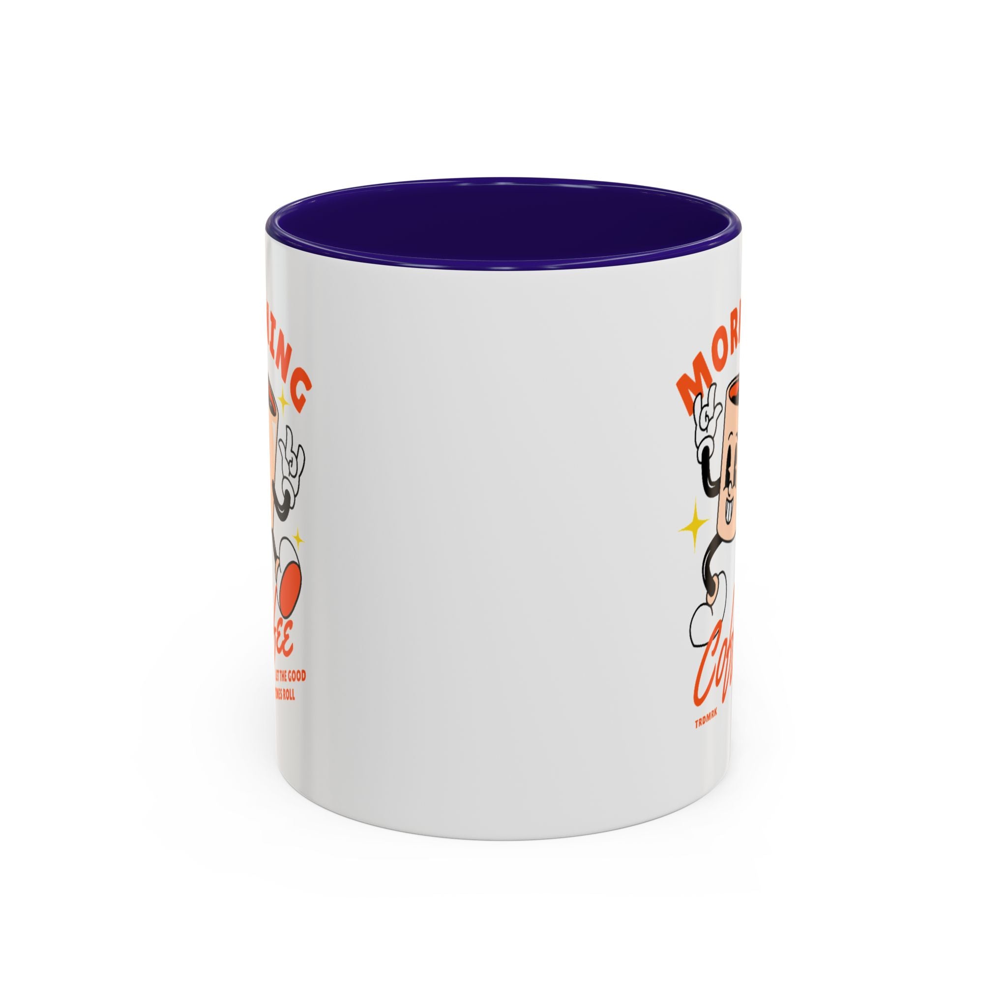 Morning Coffee Mug | Retro Cartoon Coffee Cup, Colorful Ceramic