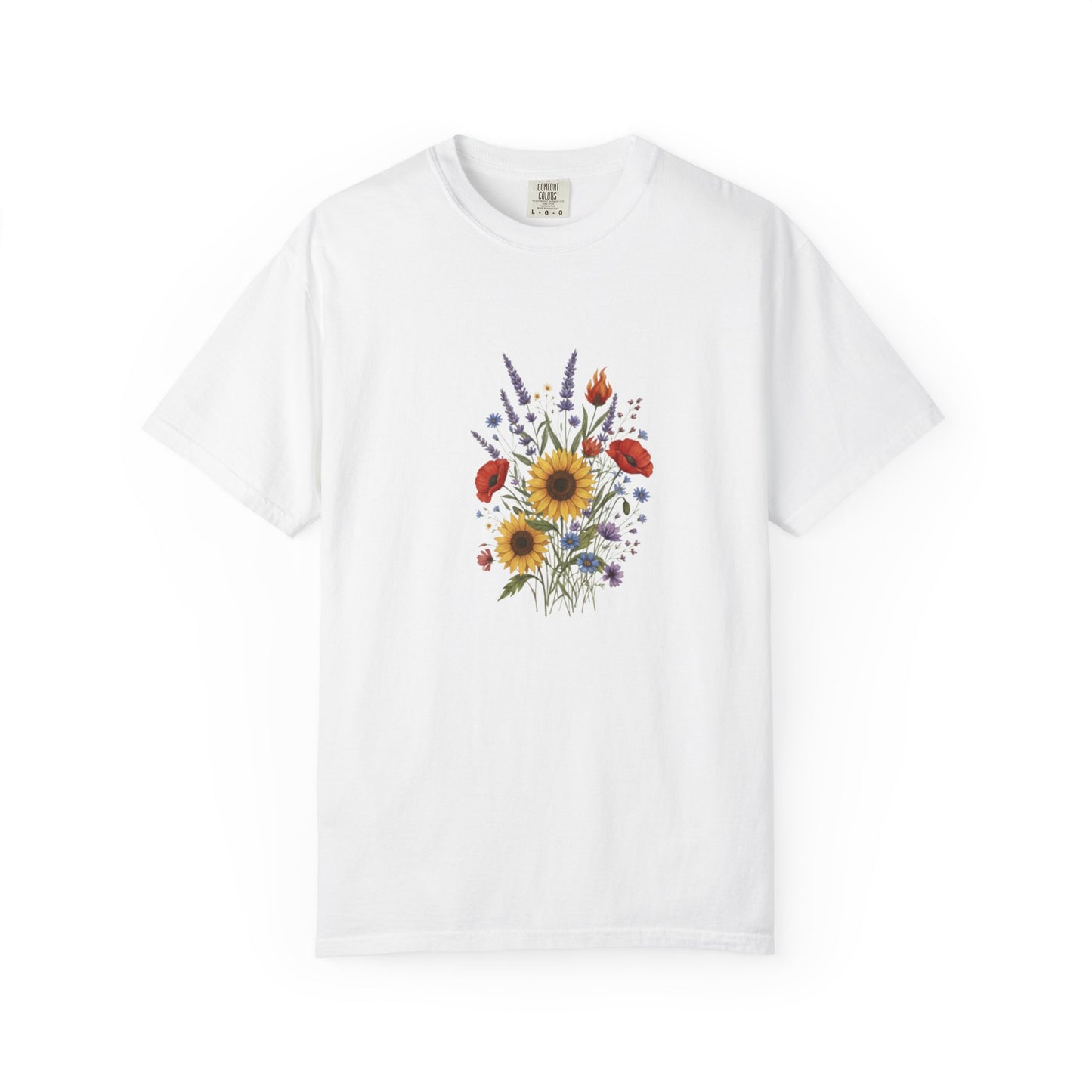 Sunflower and Wildflower Bouquet T-Shirt | Floral Botanical Garden Tee