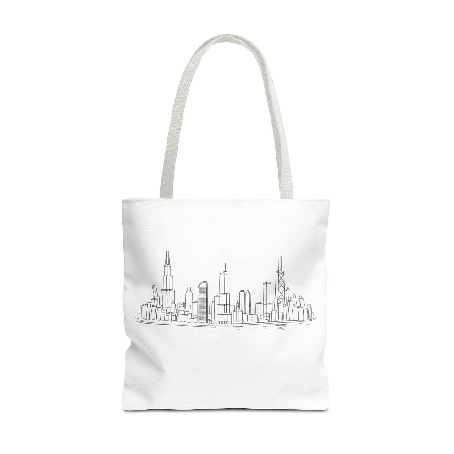 Chicago line art, City Skyline Tote Bag | Urban Skyline Illustration