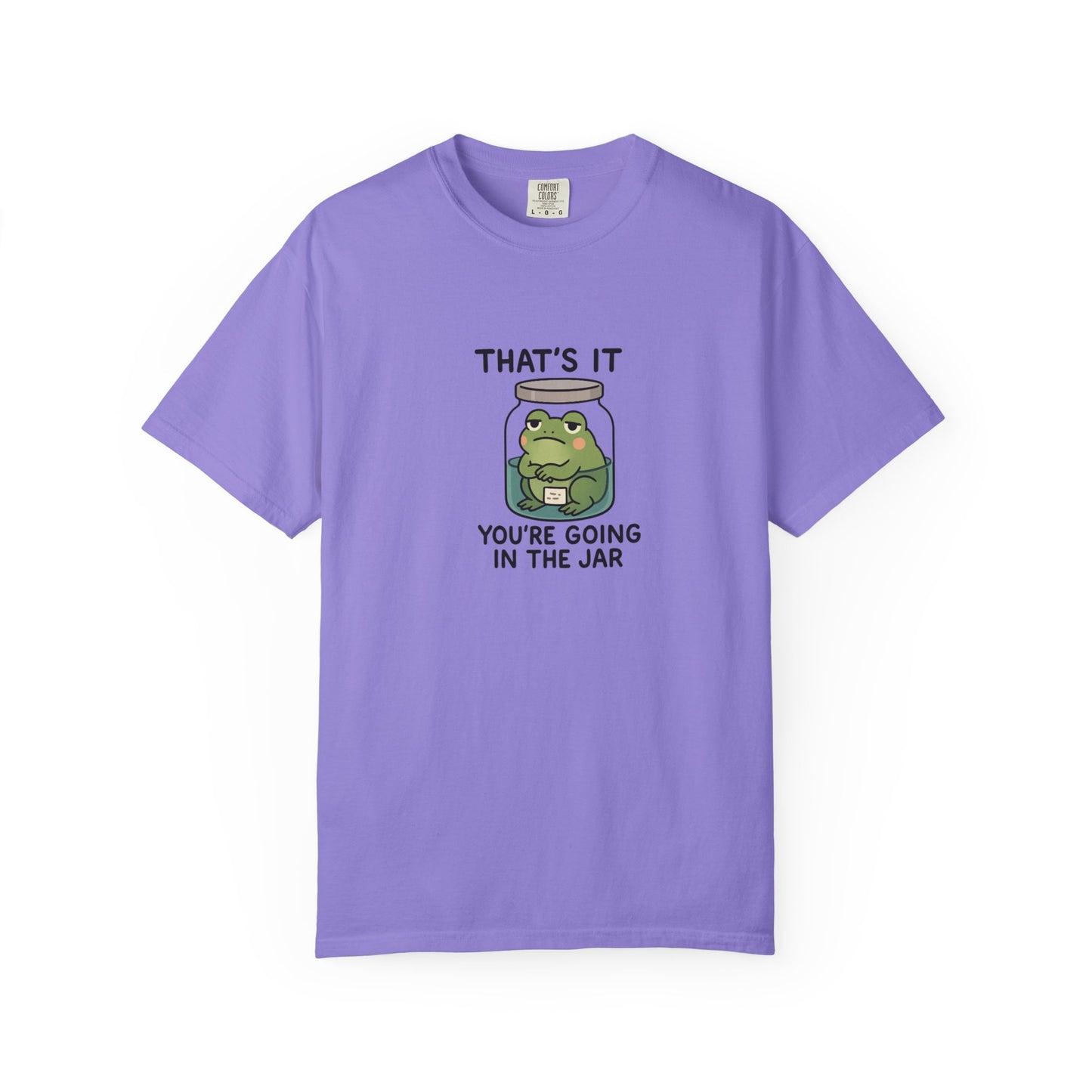 Glass Jar Frog Illustration T-shirt | Frog in Water Jar