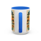 Surfing Bigfoot Mug | Retro Beach Sunset Bigfoot Wave Coffee Cup