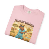 Smash the Savannah Capybara Pickleballer T-Shirt | Animal Sports Graphic Tee