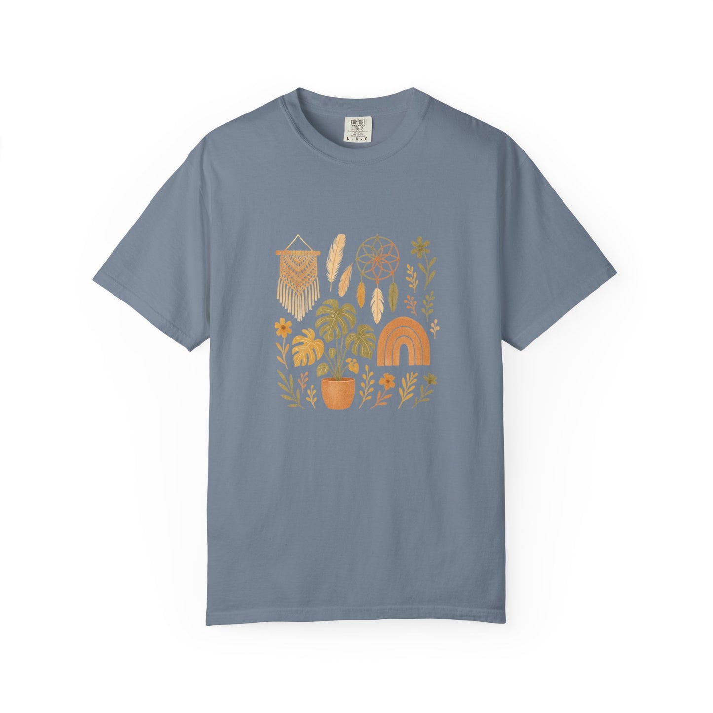 Boho Plants and Dreamcatcher T-Shirt | Rainbow, Monstera, Macrame