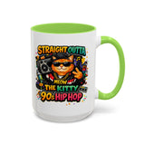 Straight Outta Meow The Kitty 90s Hip Hop Mug | Color Accent
