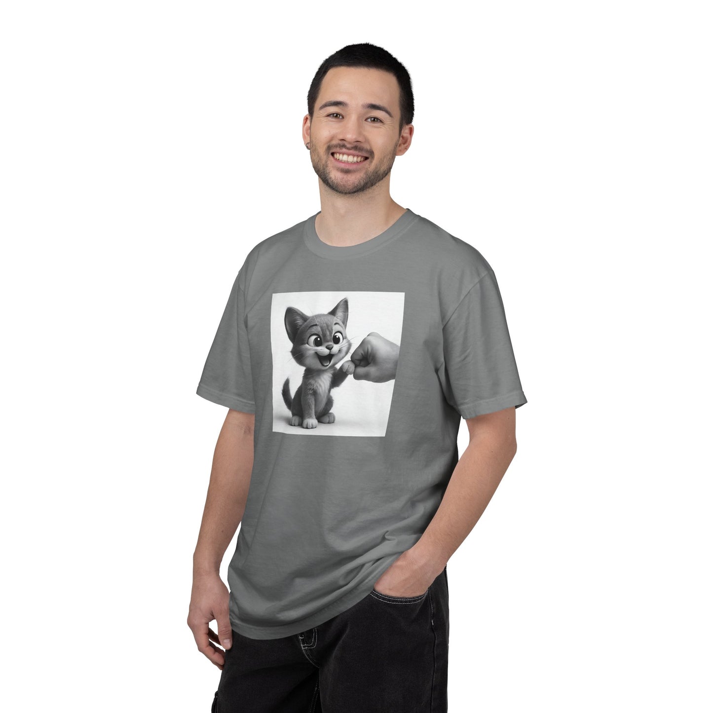 Kitten Fist Bump T-shirt | Cute Kitty Paw Bump Design
