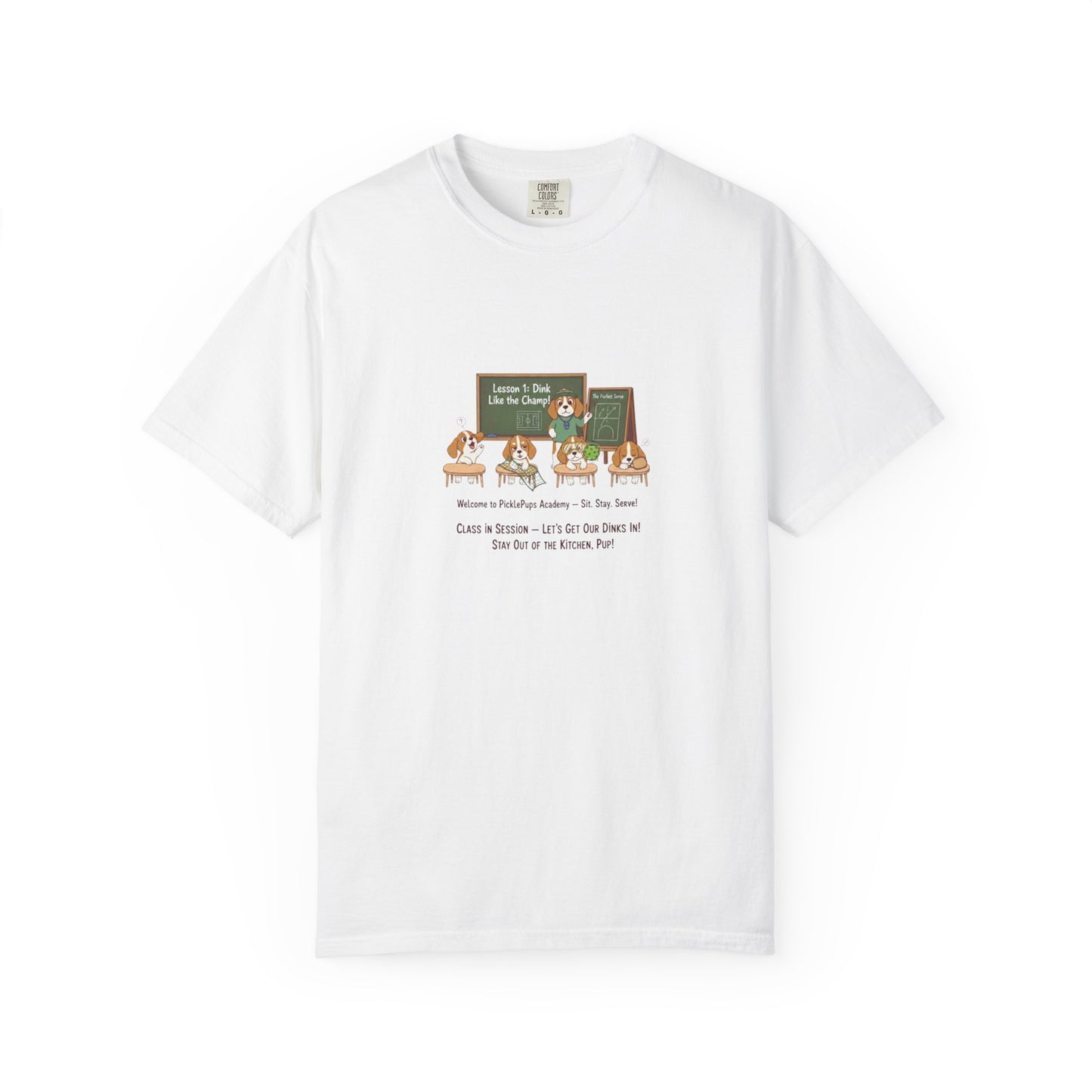 Beagle Pickleball Classroom Cartoon T-shirt | Dog Teacher Paw School Design