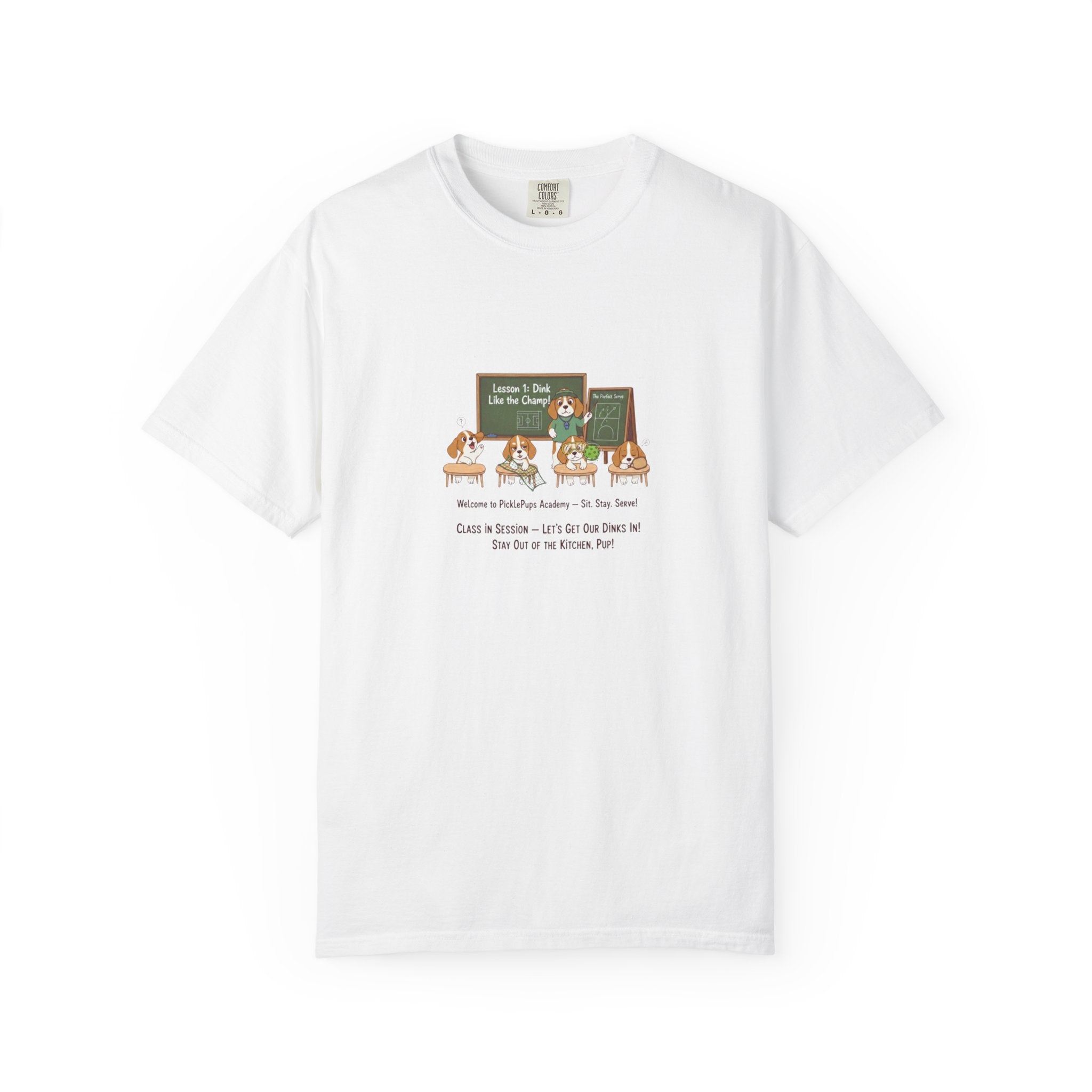 Beagle Pickleball Classroom Cartoon T-shirt | Dog Teacher Paw School Design