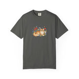 Orange Tabby Cat with Wildflowers T-Shirt | Floral Cat Tee