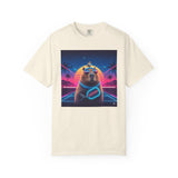 Retro Vaporwave Capybara with Sunglasses T-shirt | Neon Sunset Palm Trees