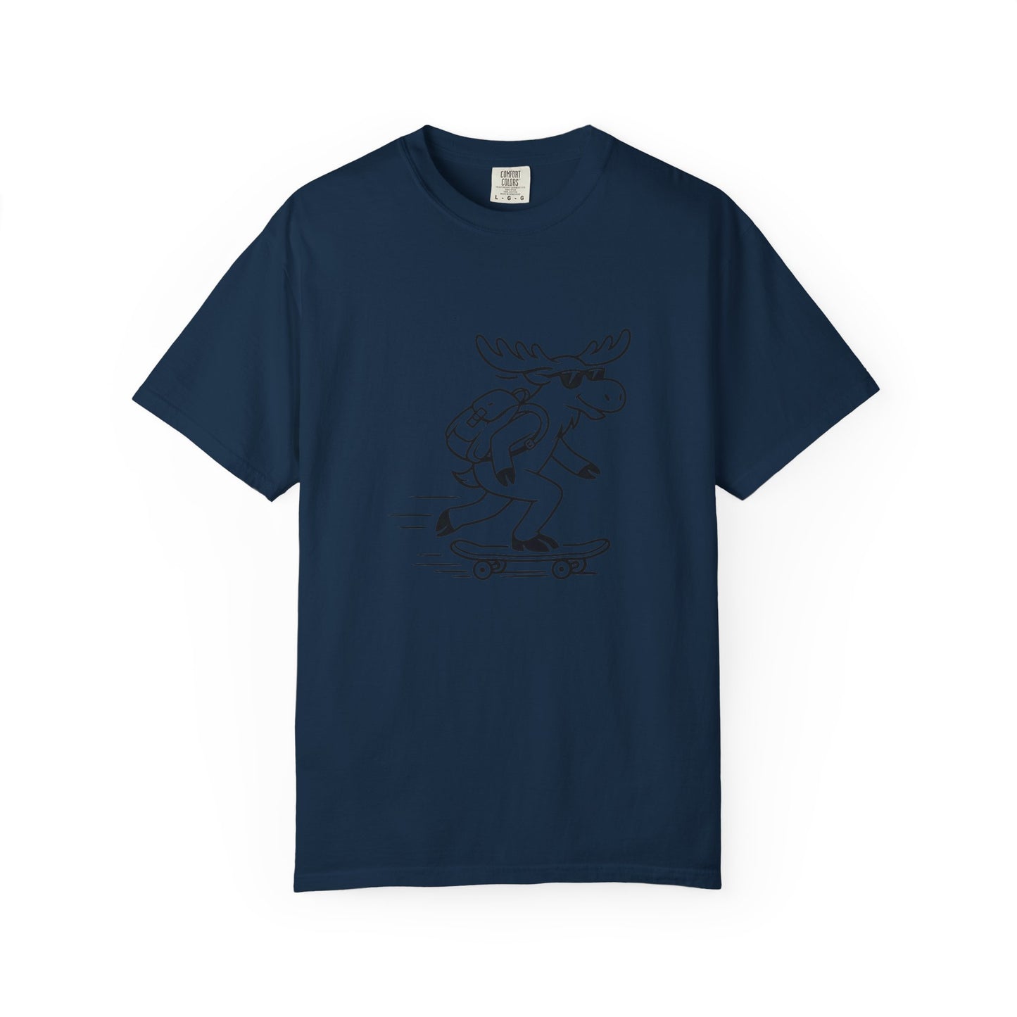 Skateboarding Moose T-shirt | Skateboard Cartoon Graphic Tee