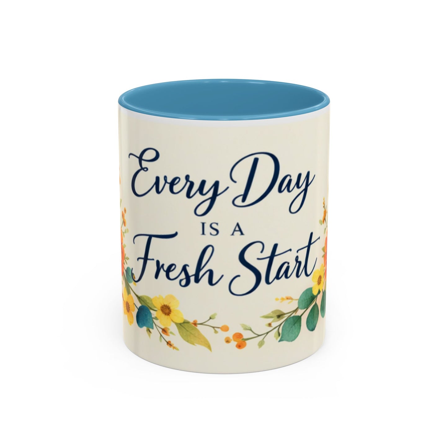 Every Day Is A Fresh Start mug | Floral sunflower coffee mug