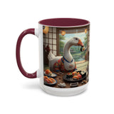 Goose with Sushi Mug | Japanese Tea Room Illustration
