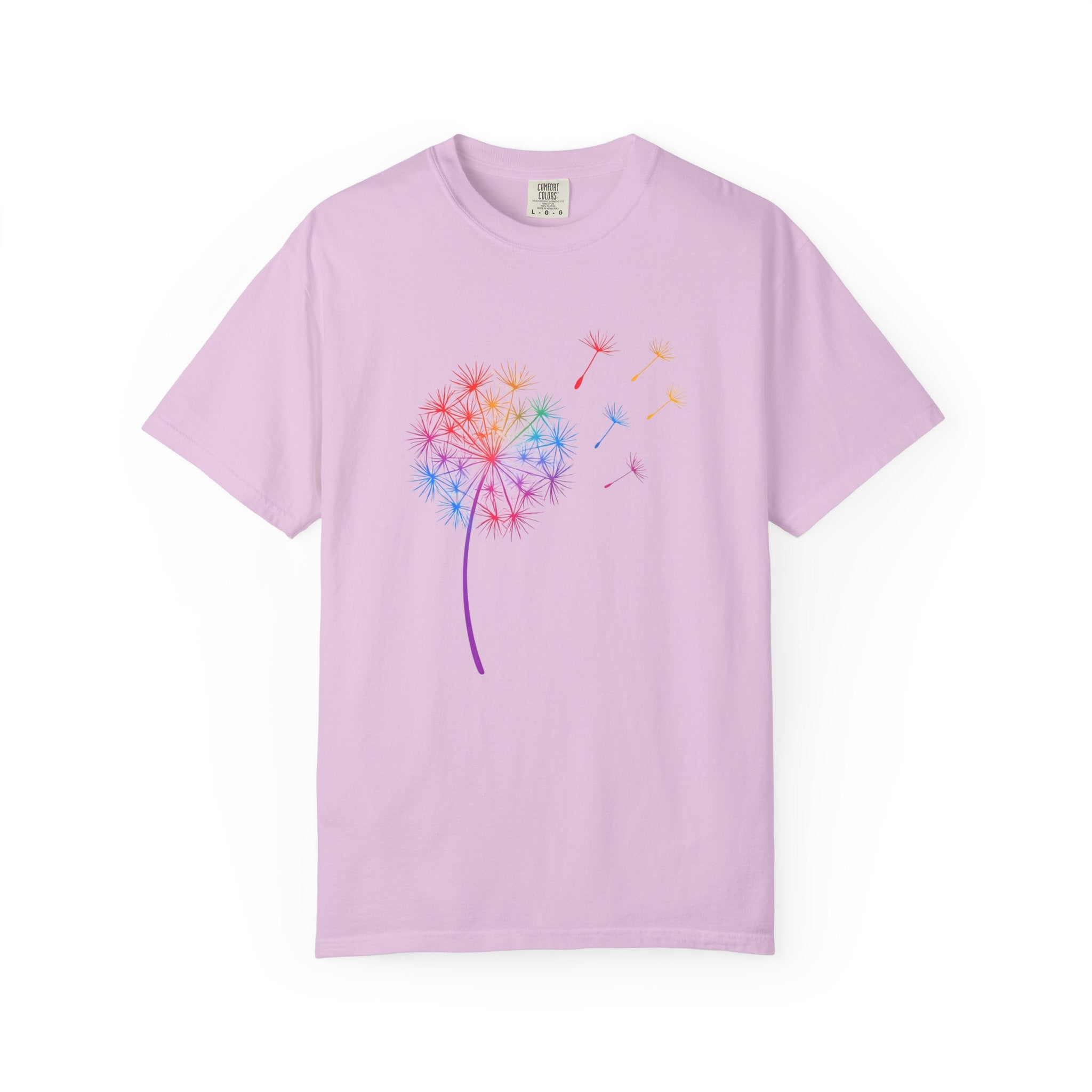 Rainbow Dandelion Tee | T-Shirt, Colorful Seed Puff Design