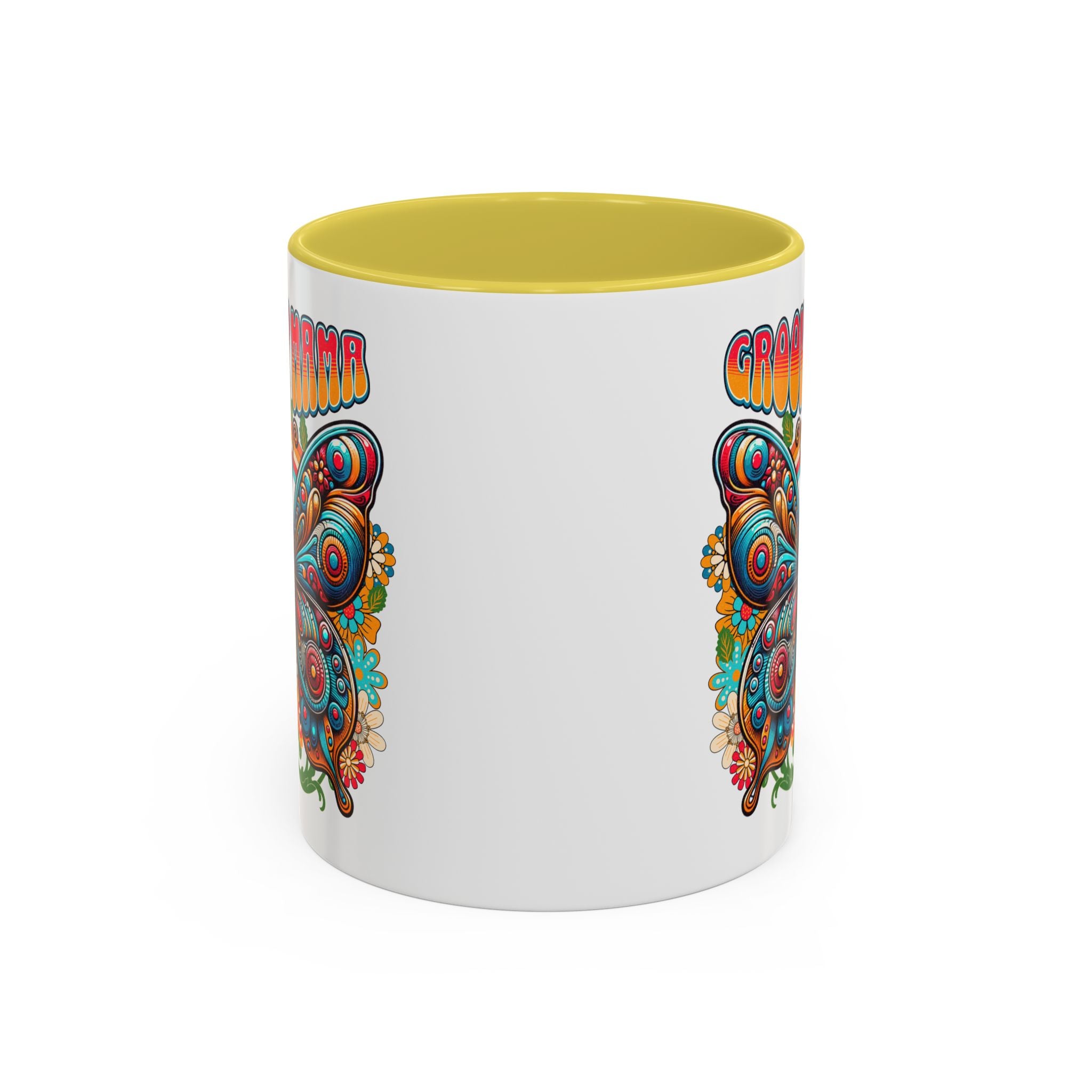 Groovy Mama Butterfly Mug | Retro Psychedelic Floral Design