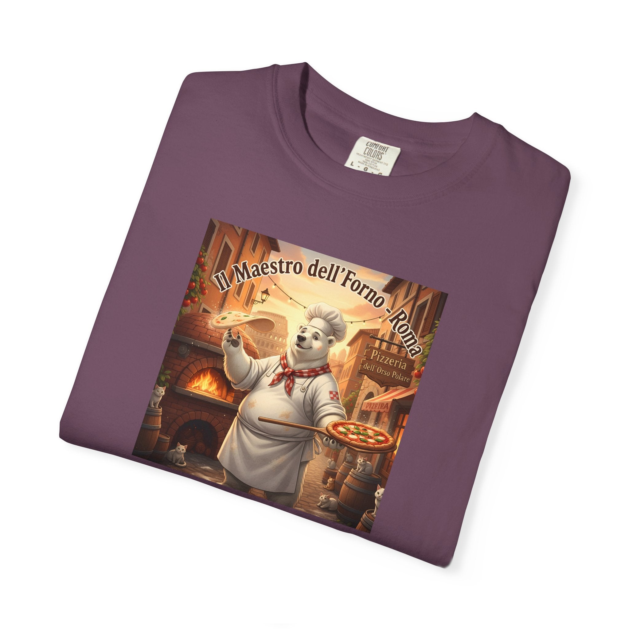 Polar Bear Italian Bakery Chef Pizza Maestro T-shirt | Vintage Pizzeria Illustration