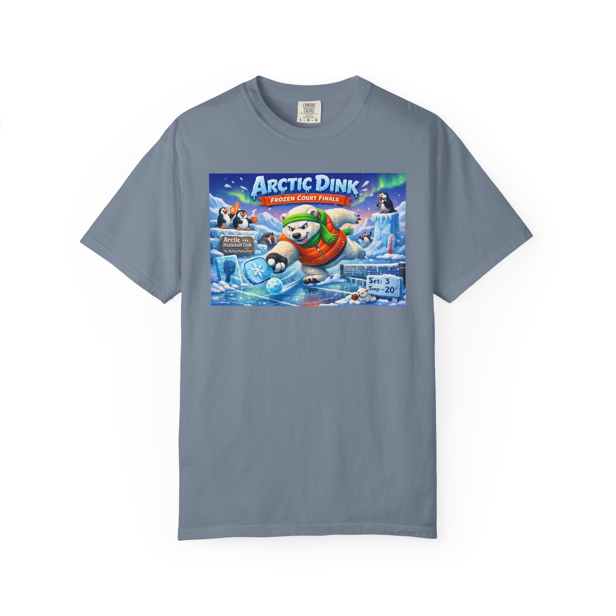 Arctic Dink Polar Bear Pickleball T-Shirt | Retro Game Art