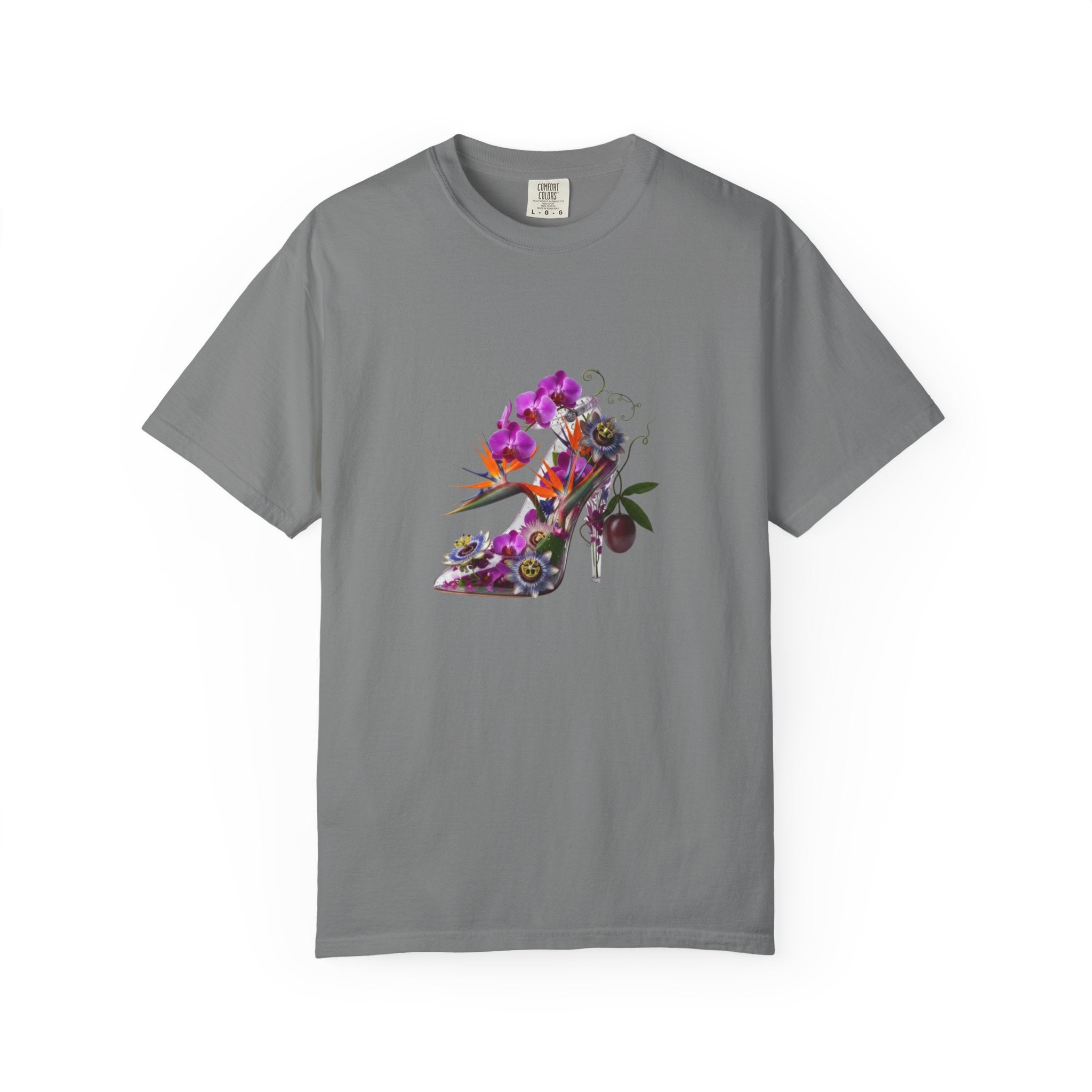 Floral High Heel Shoe T-shirt | Botanical Stiletto Graphic