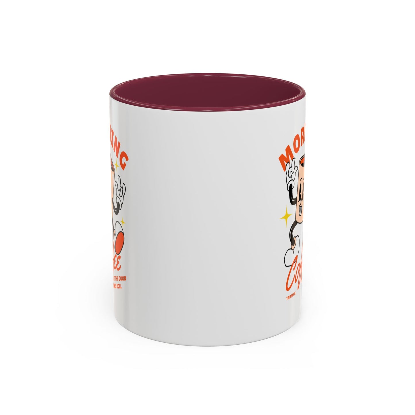 Morning Coffee Mug | Retro Cartoon Coffee Cup, Colorful Ceramic