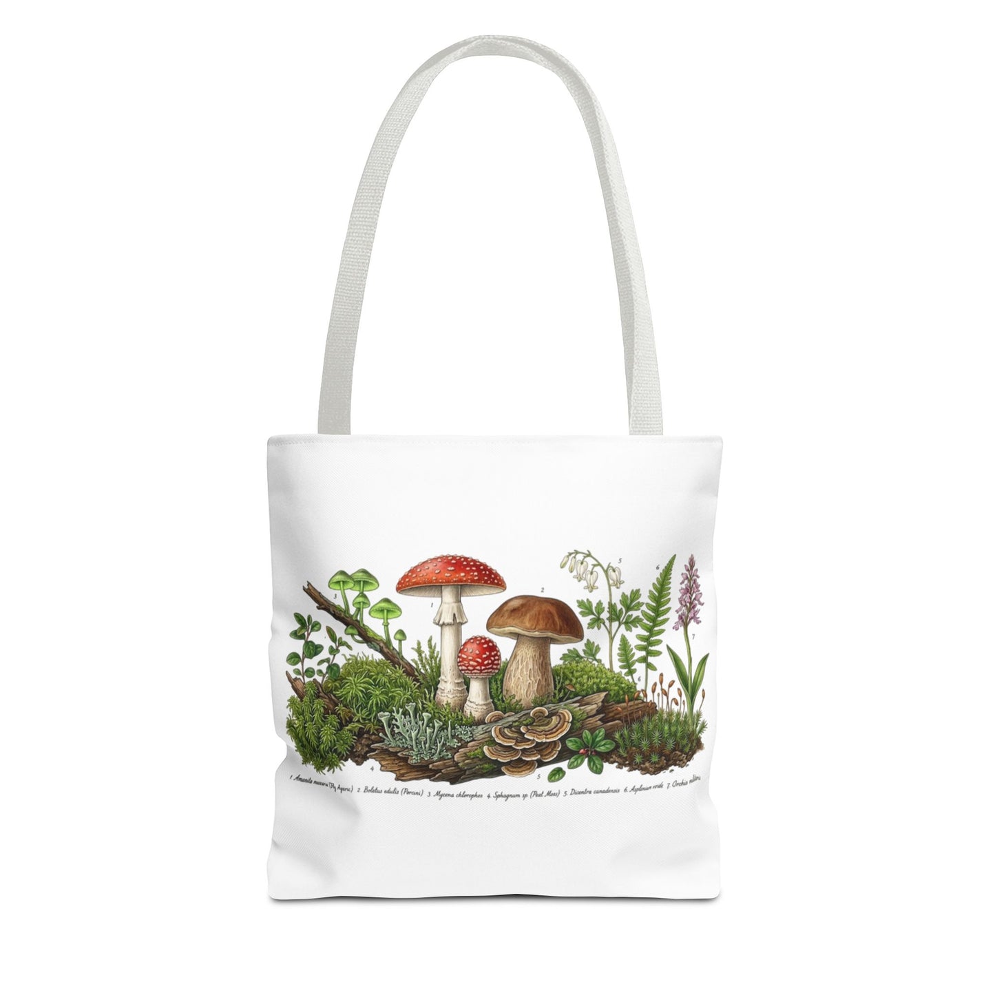 Vintage Mushroom Wildflower Specimen Study Tote Bag
