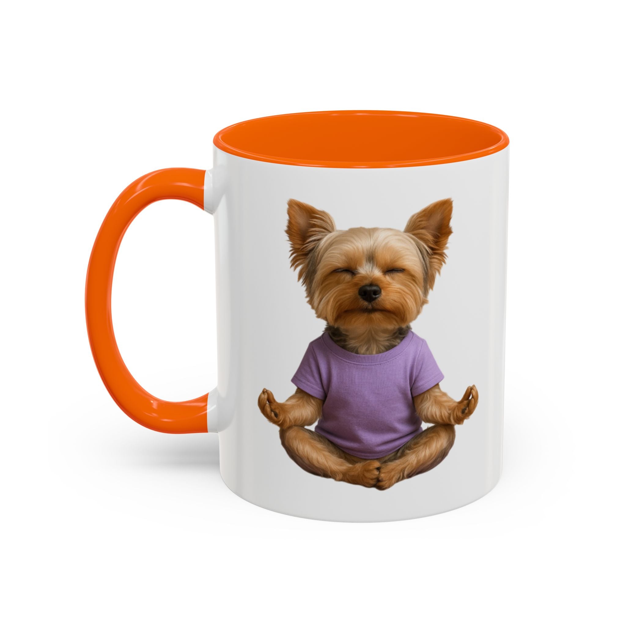 Meditating Yorkshire Terrier Mug | Accent Coffee Mug 11oz 15oz