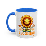 Blooming Sunflower Mug | Yoga Meditating Sunflower Ceramic Mug