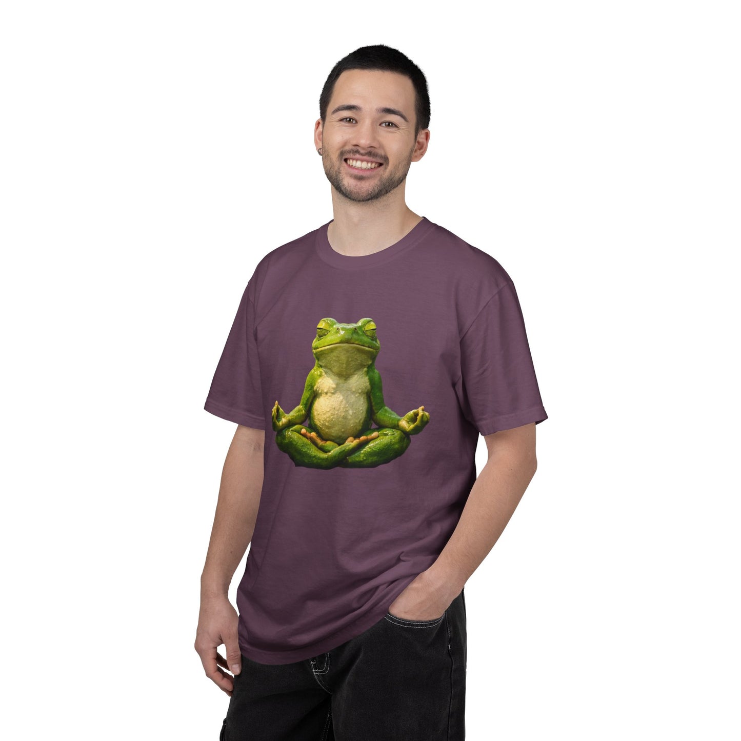 Meditating Frog T-shirt | Zen Yoga Frog Illustration, Relaxation Tee