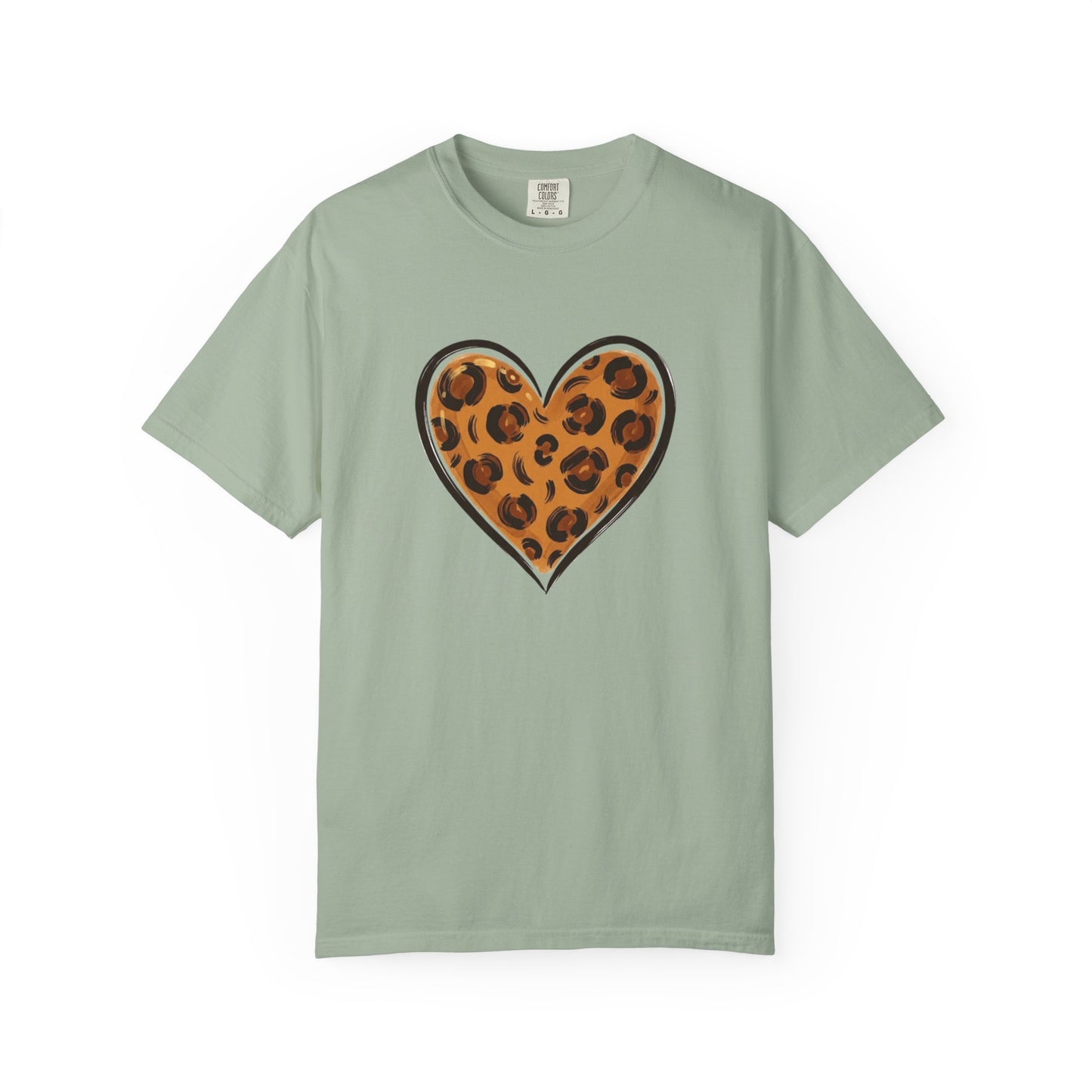 Leopard Print Heart T-shirt | Animal Print Heart Tee