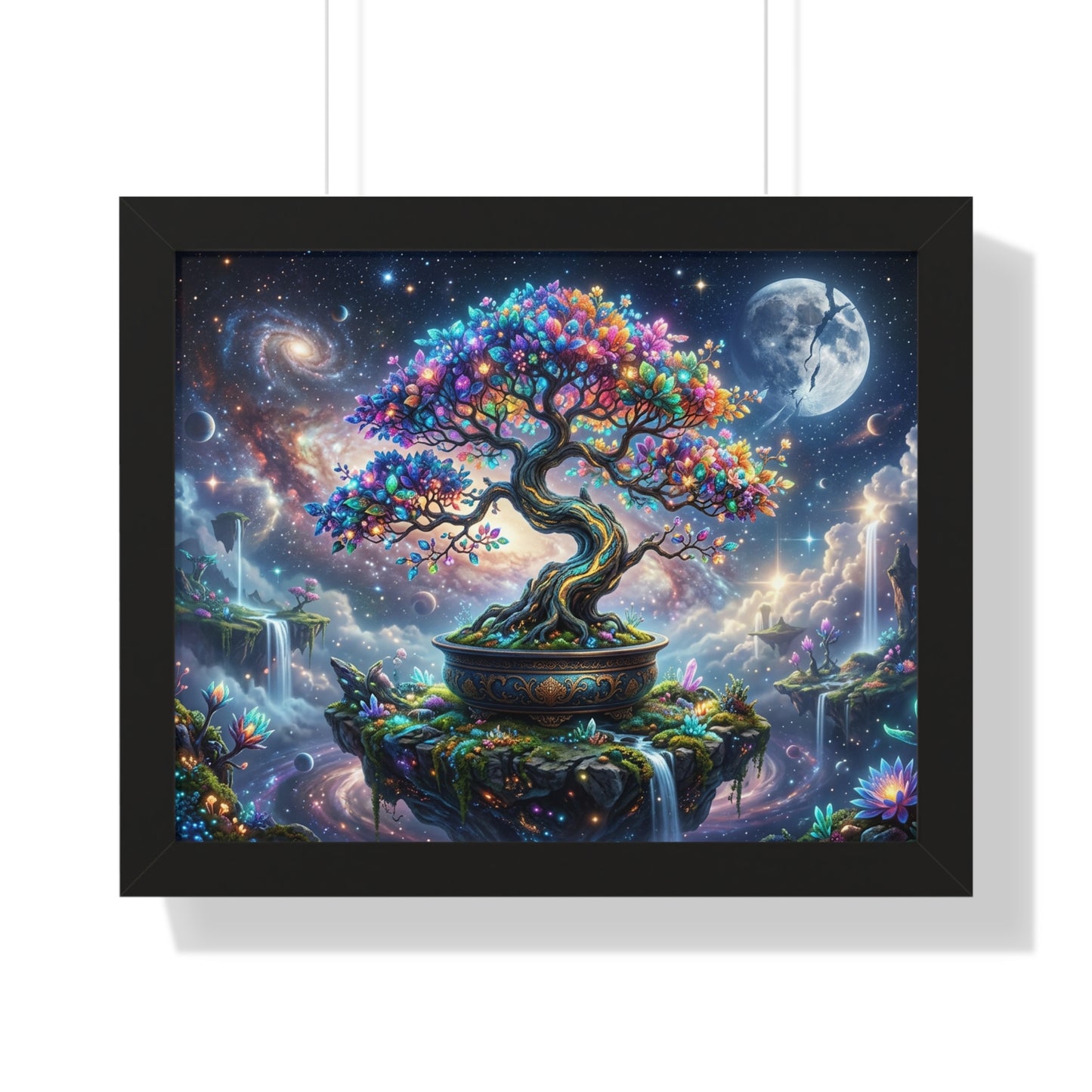 Cosmic Genesis Bonsai - Giclée Art Print on Canvas