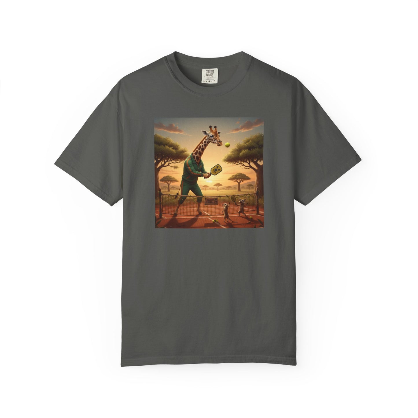 Long-Neck Larry  Pickleballer Unisex Garment-Dyed T-shirt