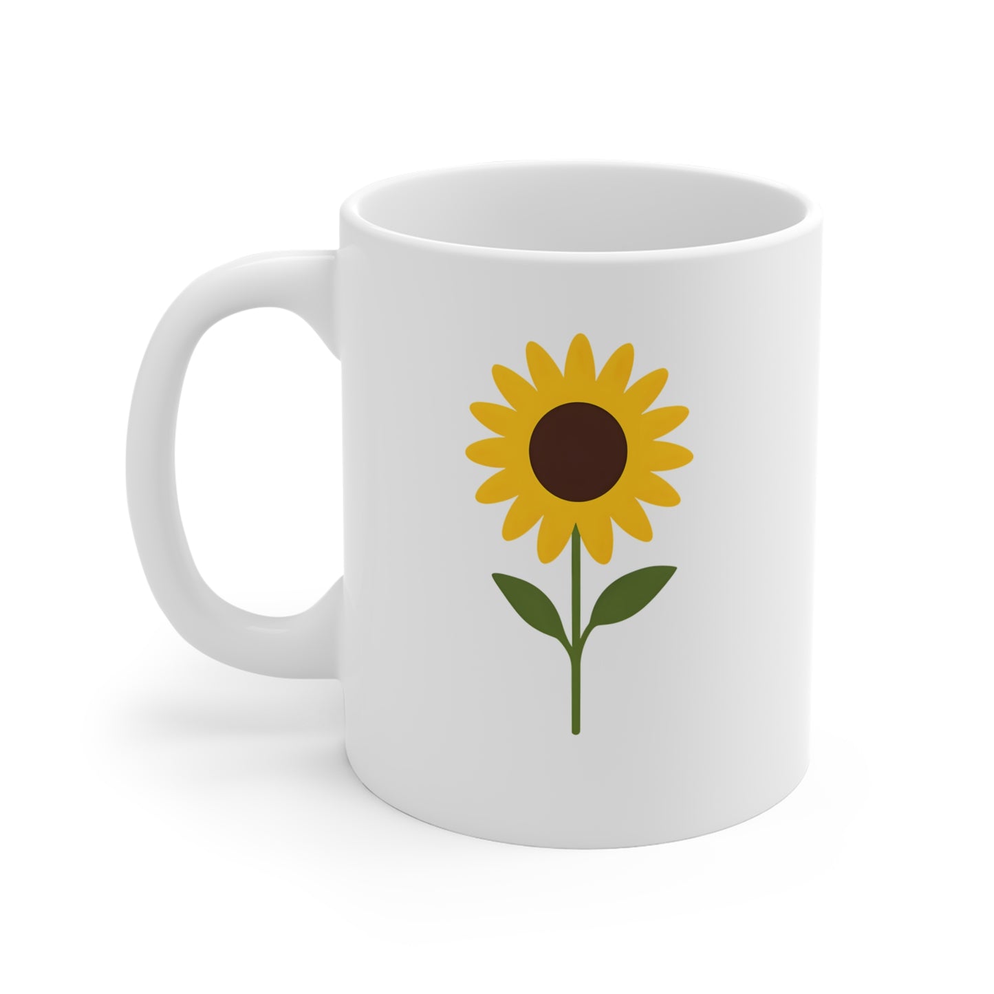 Sunflower Illustration Mug | 11oz Ceramic Coffee Cup
