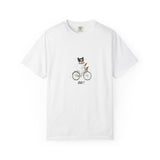 French Bulldog on Bicycle T-shirt | Cute Dog Illustration, 'Oui!' Text