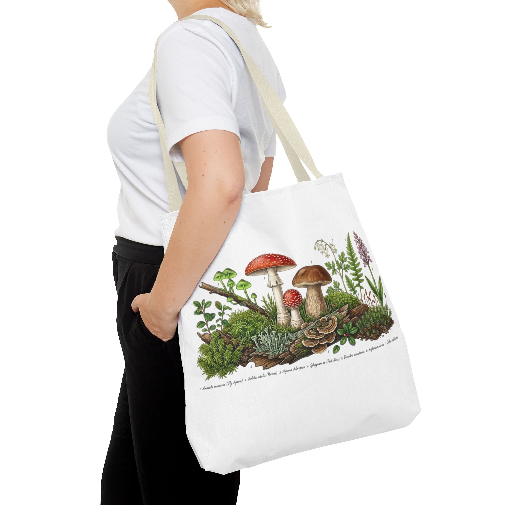 Vintage Mushroom Wildflower Specimen Study Tote Bag