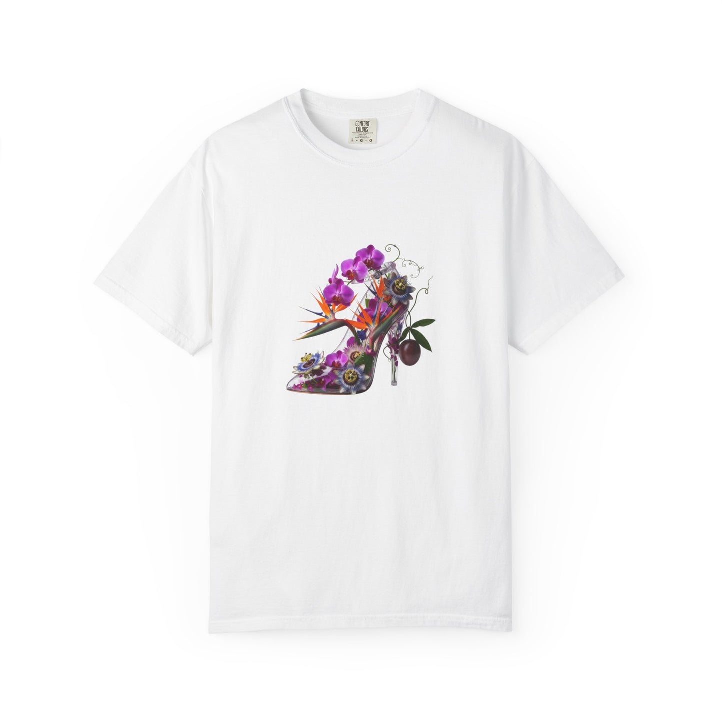 Floral High Heel Shoe T-shirt | Botanical Stiletto Graphic