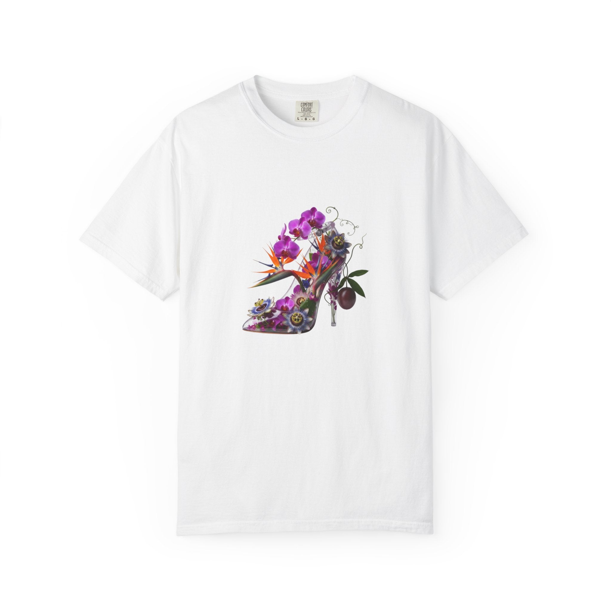 Floral High Heel Shoe T-shirt | Botanical Stiletto Graphic