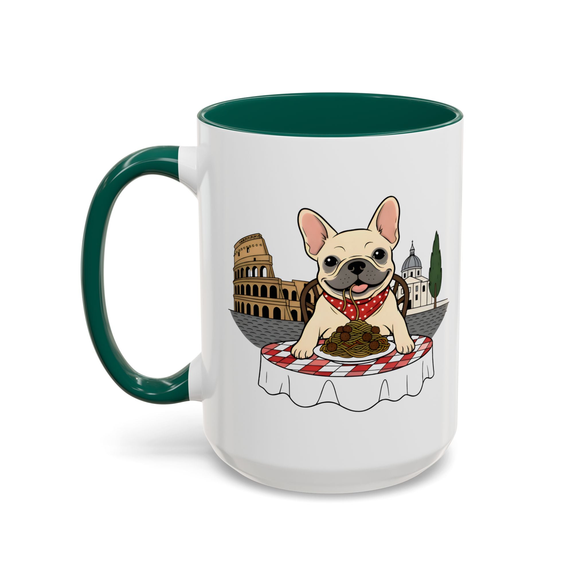 French Bulldog Pasta in Rome Mug | Ceramic Coffee Cup