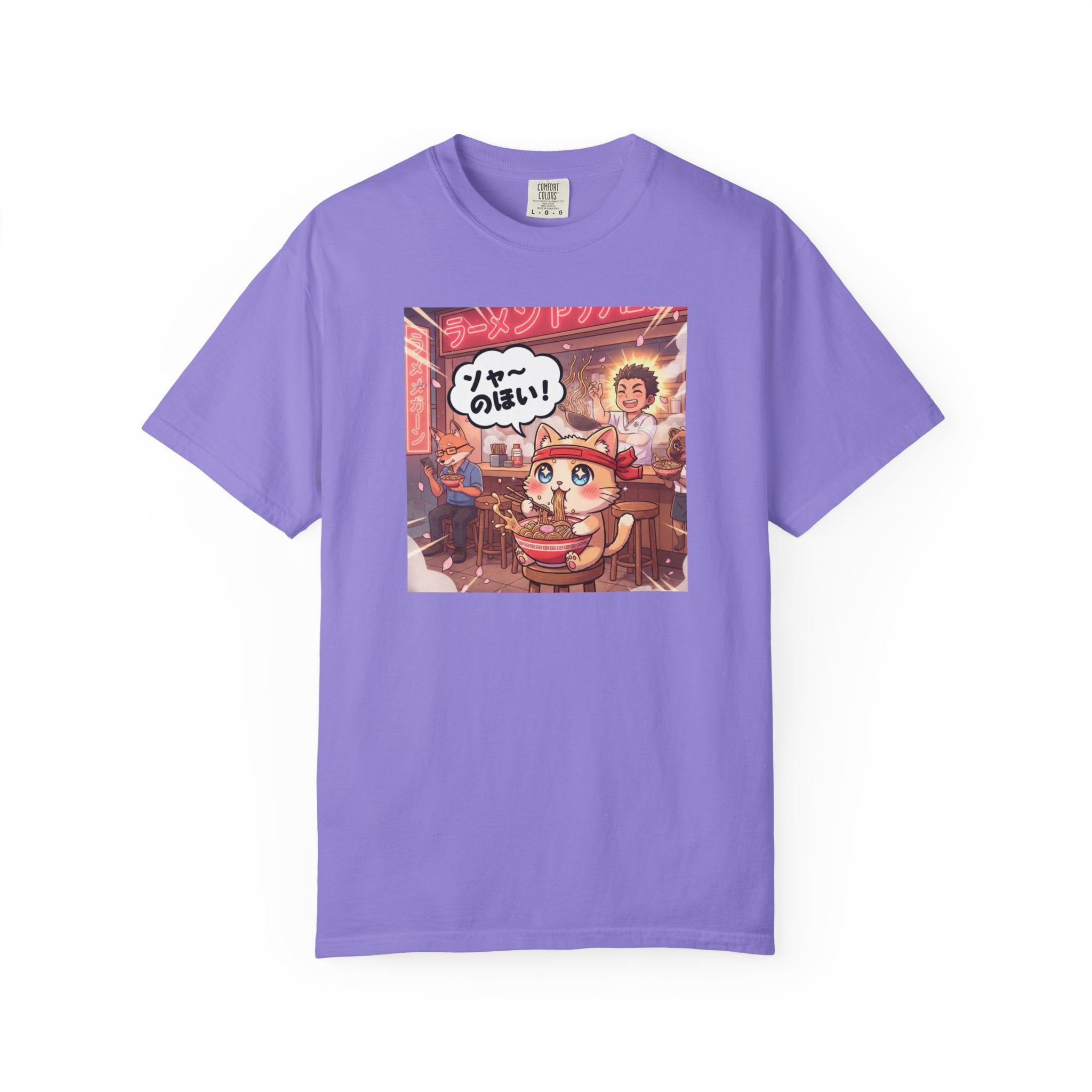 Kawaii Cat Ramen Shop T-Shirt | Anime Noodle Bar Illustration