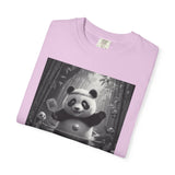 Panda Pickleball Bamboo Forest T-Shirt | Monochrome Kawaii Sports Decor