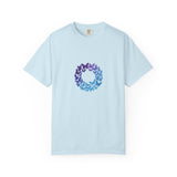 Blue Purple Butterfly Wreath T-shirt | Floral Circle Tee