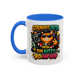 Straight Outta Meow The Kitty 90s Hip Hop Mug | Color Accent