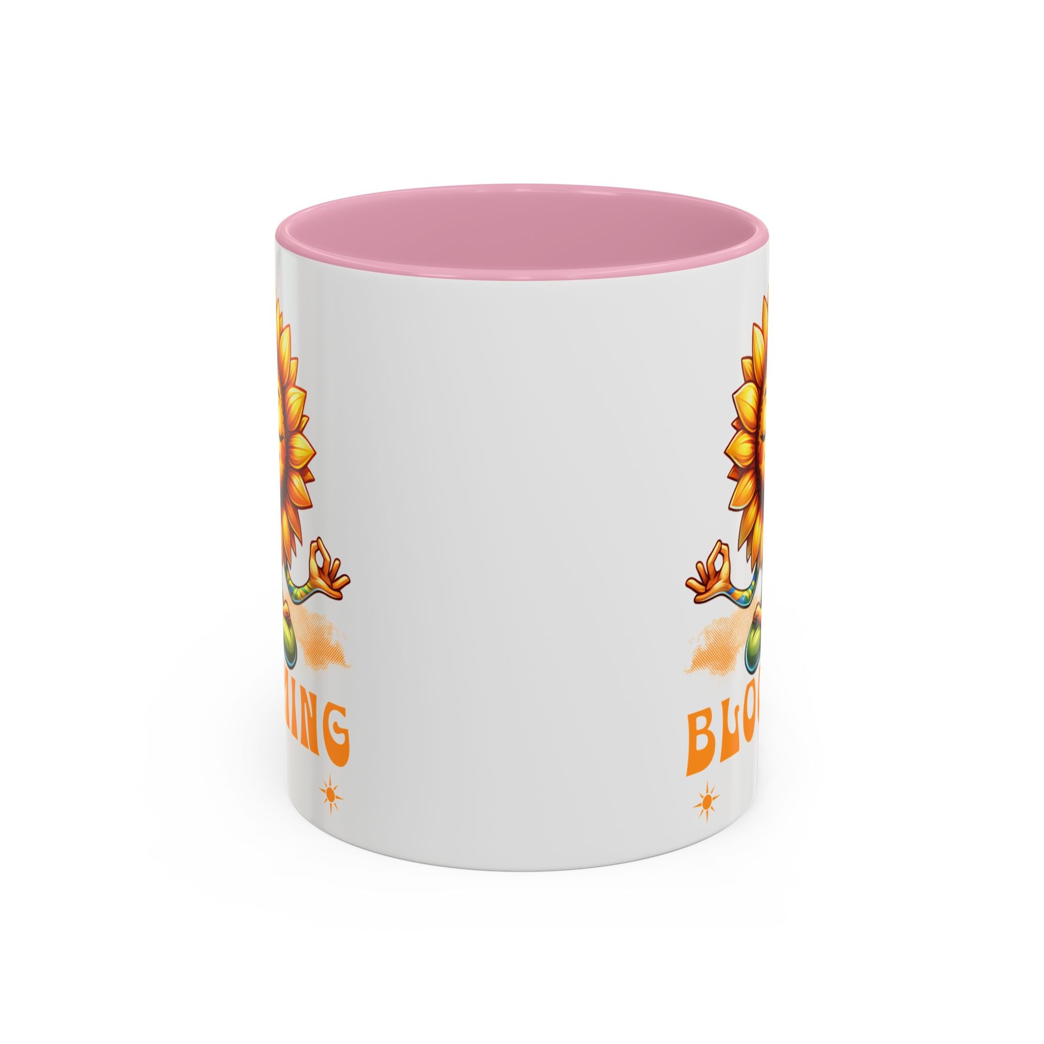 Blooming Sunflower Mug | Yoga Meditating Sunflower Ceramic Mug